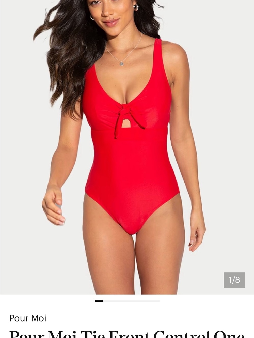 Pour Moi Red Tie-Front One-Piece Swimsuit